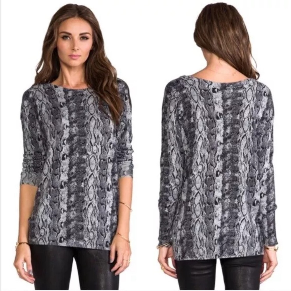 Joie Python Print Wool Cashmere Blend Long Sleeve… - image 1